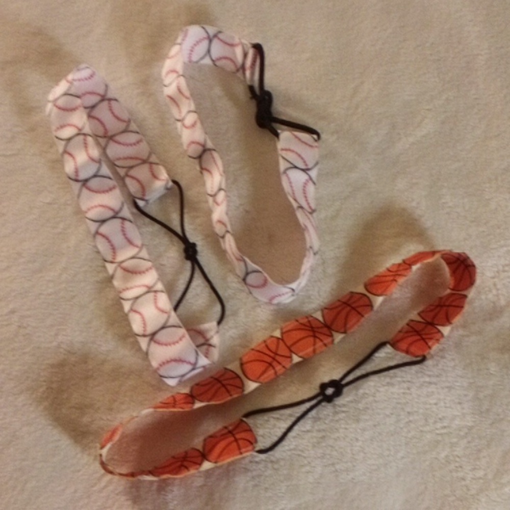 3 SPORTS HEADBANDS 1 BASKETBALL 2 BASEBALL NEW!